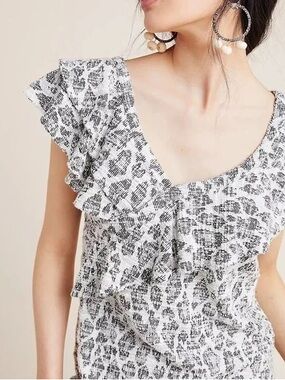 ANTHROPOLOGIE- Dorlan - Savannah ruffle blouse
